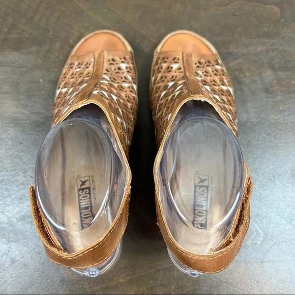Pikolinos Capri Sandal Brandi Laser Cut Open Toe Boho Wedge Comfort - Picture 5 of 10